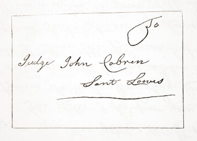 List Daniela Boone do sędziego Johna Cobrena, oryginał z 5 października 1809 r. (zob. także 619584) autorstwa English School