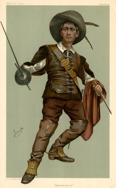 Lewis Waller, Dramat romantyczny, komiks Vanity Fair, 13 października 1904 autorstwa English School