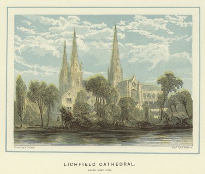 Katedra w Lichfield, widok na południowy zachód autorstwa English School