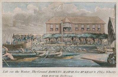 Życie na wodzie, wielki mecz wioślarski o nagrodę McKeana, Red House, Battersea autorstwa English School