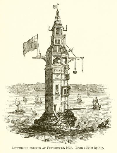 Latarnia morska wzniesiona w Portsmouth, 1665 autorstwa English School
