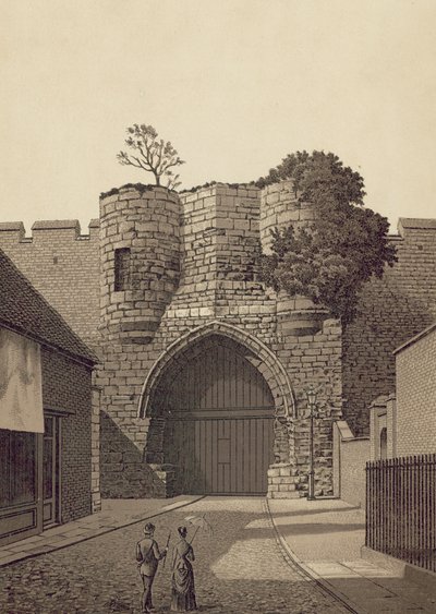 Lincoln, Castle Gateway (litografia) autorstwa English School