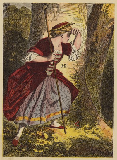 Little Bo-Peep (kolorowy grawerunek) autorstwa English School