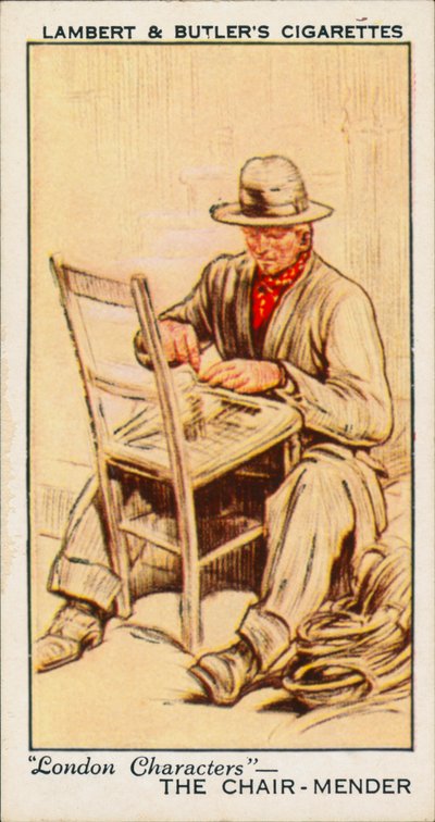 Postacie z Londynu: The Chair-Mender (kolorowa litografia) autorstwa English School