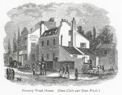 Londyńskie kluby: Hornsey Wood House (grawerunek) autorstwa English School