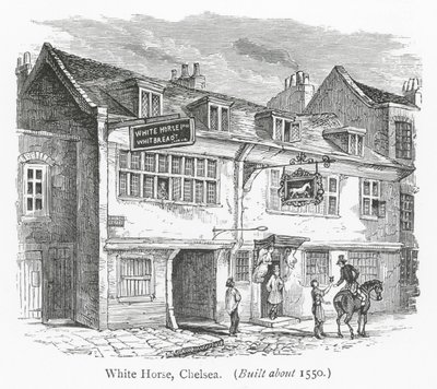 Londyńskie kluby: White Horse, Chelsea (grawerunek) autorstwa English School