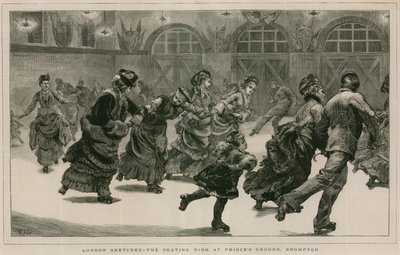 London Sketches: Lodowisko w Princes Ground, Brompton autorstwa English School
