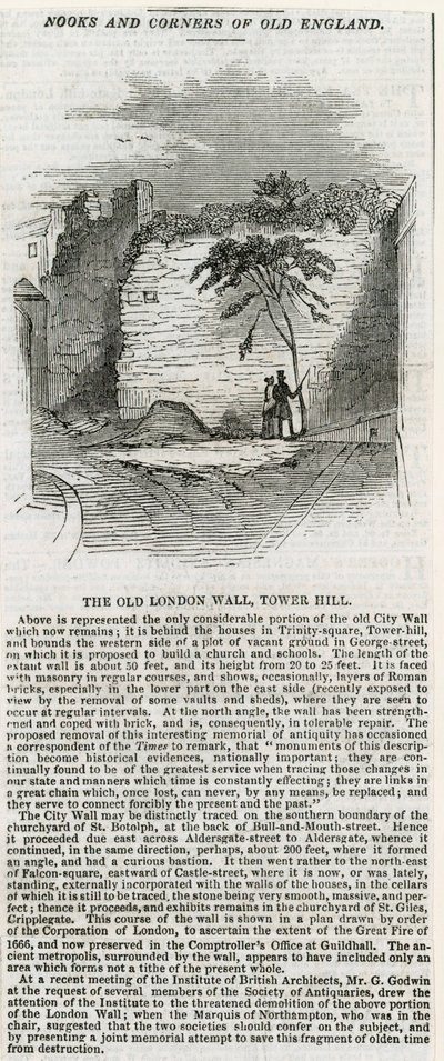 Londyński Mur - Tower Hill autorstwa English School