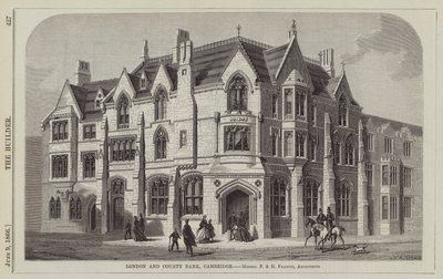 London and County Bank, Cambridge, panowie F i H Francis, architekci (grawerowanie) autorstwa English School