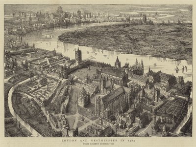 Londyn i Westminster w 1584 r autorstwa English School