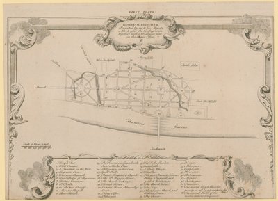 Odrestaurowany Londyn, plan Sir John Evelyns dotyczący odbudowy londyńskiego City po pożarze w 1666 r autorstwa English School