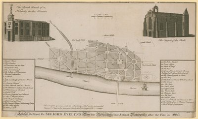 Odrestaurowany Londyn, czyli plan Sir John Evelyns dotyczący odbudowy tej starożytnej metropolii po pożarze w 1666 r. autorstwa English School