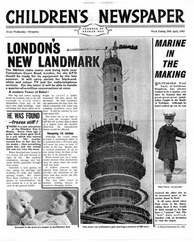 New Landmark w Londynie: The Post Office Tower, pierwsza strona „The Children