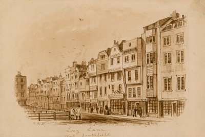 Long Lane, West Smithfield, 1840 (wc na papierze) autorstwa English School