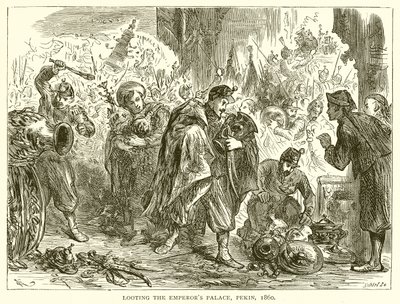 Grabież Pałacu Cesarzy, Pekin, 1860 autorstwa English School