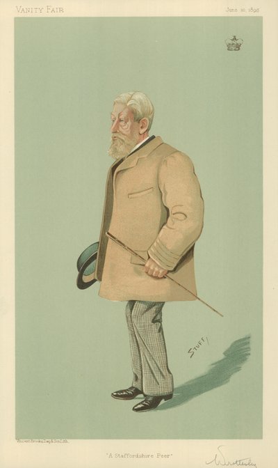 Lord Arthur Wrottesley, Peer Staffordshire, 20 czerwca 1895, rysunek Vanity Fair autorstwa English School