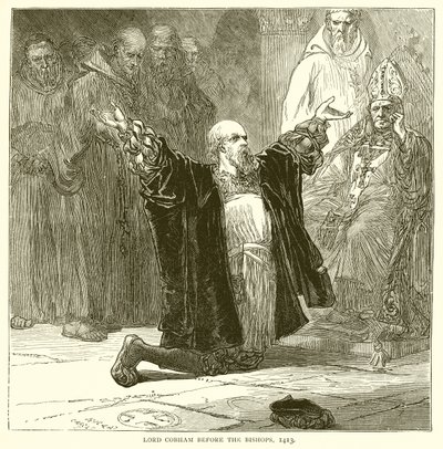 Lord Cobham przed biskupami, 1413 autorstwa English School