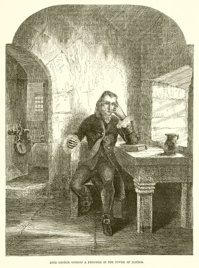 Lord George Gordon więzień w Tower of London autorstwa English School
