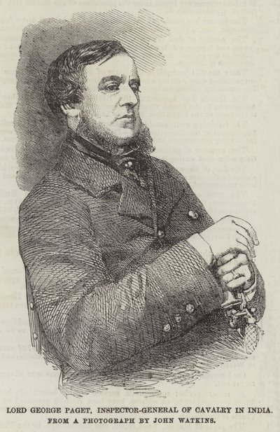 Lord George Paget, inspektor generalny kawalerii w Indiach (grawerowanie) autorstwa English School