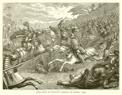 Lord Gray z Wiltons Charge w Pinkie, 1547 autorstwa English School