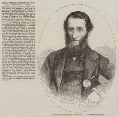 Lord Portman, prezes Królewskiego Towarzystwa Rolniczego (grafika) autorstwa English School