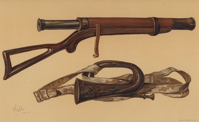 Teleskop Lorda Raglana i rosyjska trąbka z Sewastopola (chromolitho) autorstwa English School