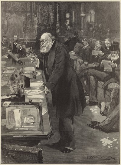 Lord Salisbury w sprawie ustawy o radach parafialnych w Izbie Lordów autorstwa English School