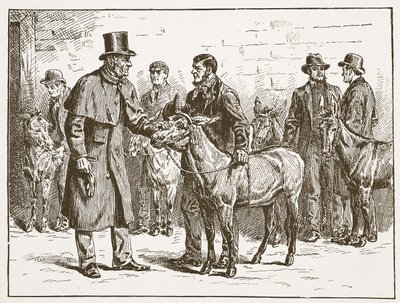 Lord Shaftesbury podczas inspekcji Donkey Show, ilustracja z The Church of England: A History for the People autorstwa H.D.M. Spence-Jones, wyd. ok. 1910 (zdjęcie w sepii) autorstwa English School