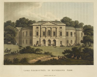 Lord Sidmouth w Richmond Park, z „Fragments on the Theory and Practice of Landscape Gardening, w tym kilka uwag na temat architektury greckiej i gotyckiej, wspomagany przez Humphry