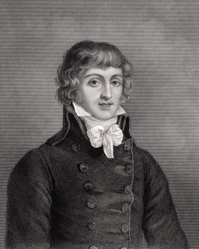 Louis Antonie Leon de Saint-Just, wyryty przez W.H. Mote, ilustracja z "Historical Sketches of Statesmen" wydanego w Londynie w 1843 r. autorstwa English School