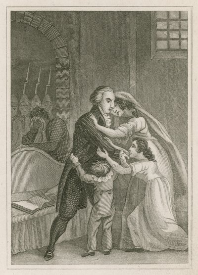 Ludwik XVI we Francji żegna się z rodziną, 1793 autorstwa English School