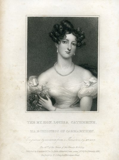 Louisa Catherine Osborne, księżna Leeds jako markiza Carmarthen, 1830 autorstwa English School