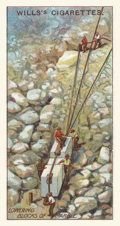 Opuszczanie bloków marmuru (chromolitho) autorstwa English School