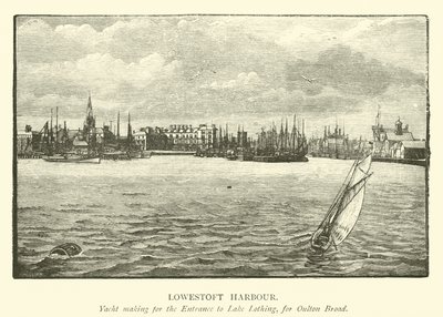 Port Lowestoft. Budowa jachtu na wejście do jeziora Lothing dla Oulton Broad autorstwa English School