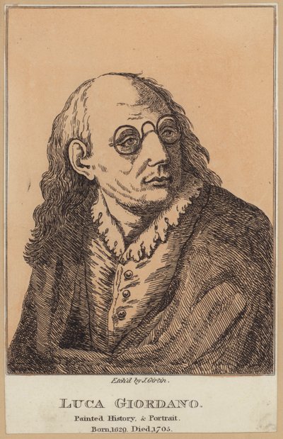Luca Giordano, włoski malarz i grafik (akwaforta) autorstwa English School