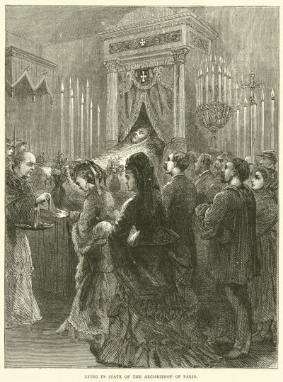 Leżąc w stanie arcybiskupa Paryża, 1871 autorstwa English School