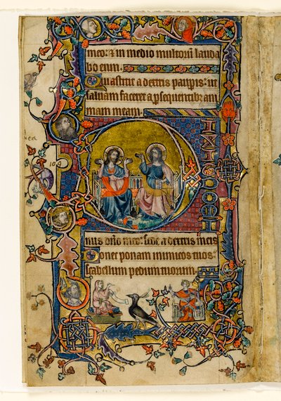 MS 1-2005, k.l. 161v: Ojciec i syn, historyczny wstęp z Psałterza Macclesfielda, Use of Sarum, East Anglia, c.1330 autorstwa English School