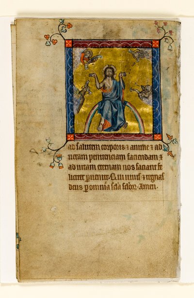 MS 1-2005, k.l. 8v: Chrystus w sądzie, miniatura z psałterza Macclesfielda, Use of Sarum, East Anglia, c.1330 autorstwa English School