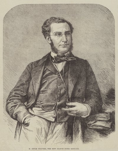 M Emile Ollivier, nowy premier Francji (grafika) autorstwa English School