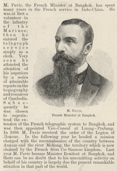 M Pavie, francuski minister w Bangkoku (rycina) autorstwa English School