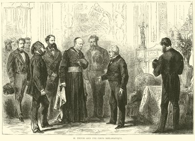 M Thiers i Korpus Dyplomatyczny, marzec 1871 autorstwa English School