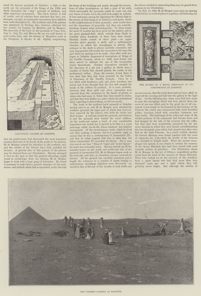 Odkrycia M de Morgana w Dahshur (grawerowanie) autorstwa English School