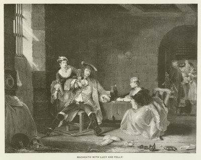 Macheath z Lucy i Polly (rycina) autorstwa English School