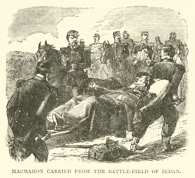 Macmahon przywieziony z pola bitwy pod Sedanem, wrzesień 1870 autorstwa English School