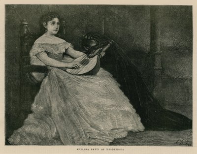 Madame Adelina Patti, śpiewaczka operowa, jako Desdemona autorstwa English School