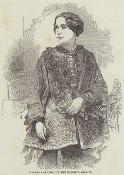 Madame Fiorentini z Teatru Jej Królewskiej Mości (grafika) autorstwa English School