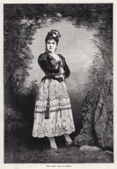 Madame Marie Roze jako Carmen (Grawerowanie) autorstwa English School