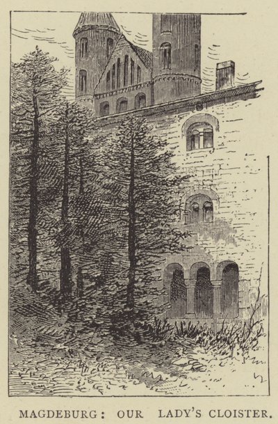 Magdeburg, Klasztor Matki Bożej (rycina) autorstwa English School