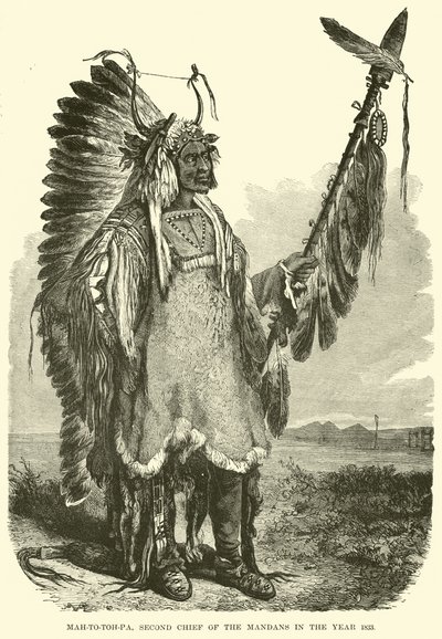 Mah-to-toh-pa, drugi wódz Mandan w roku 1883 autorstwa English School