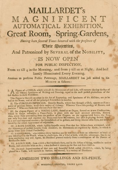 Maillards wspaniała automatycznie wystawa, Great Room, Spring Gardens, Londyn autorstwa English School